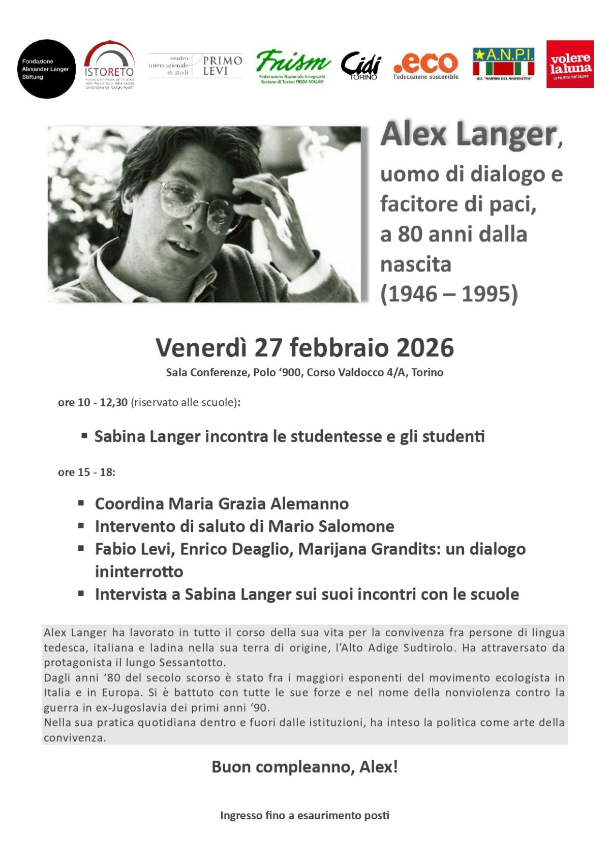 Locandina evento Langer 27/02/26