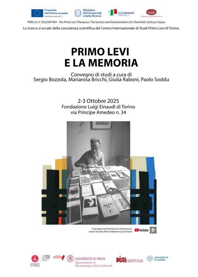 Locandina convegno Primo Levi e la memoria